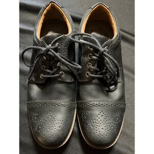 Bass Co 1876 Black Wingtip Oxfod Shoes Mens 9 Wide Waterproof Leather Brogue EUC